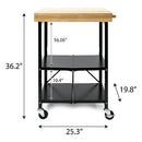 Origami RBT Series Steel-Frame Folding Kitchen Cart B006Z9W3JQ - Black - Brand New