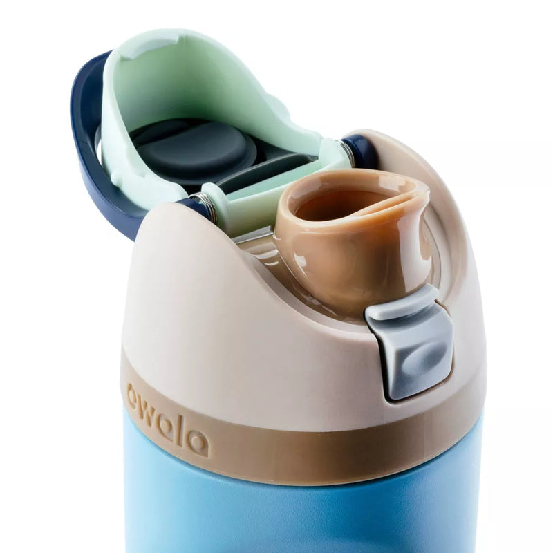 OWALA 16OZ KIDS' FREESIP STAINLESS STEEL WATER BOTTLE - ROCKY SHORES - Like New