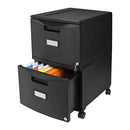 Storex Plastic Two-Drawer File Cabinet – Locking Document Organizer, Black - Brand New