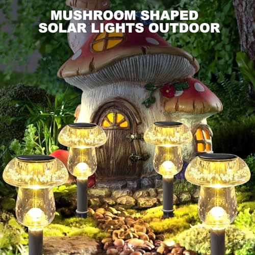 BENANY Solar Lights, 16 Pack, Solar Mushroom Lights, Warm Light, MU005 - Like New