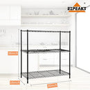 EZPEAKS 3-Shelf Shelving Unit with 3-Shelf Liners, Steel, Adjustable, Black - Brand New
