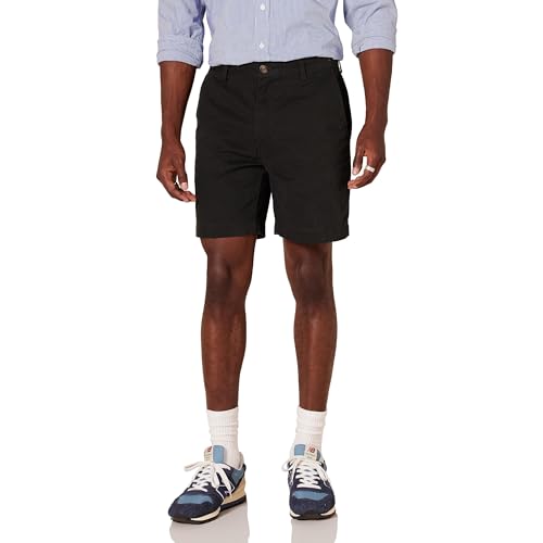 AMAZON ESSENTIALS MEN'S SLIM-FIT 7" CHINO SHORT - SIZE: MEN 34 - BLACK - Brand New