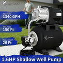 LANCHEZ 1.6 HP Shallow Well Pump 1340 GPH Stainless Steel Water Transfer Pump - Like New