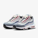 NIKE MEN'S AIR MAX 95 LOW TOP LIFESTYLE SHOES 10 - VAST GRAY/RED STARDUST WHITE - Like New