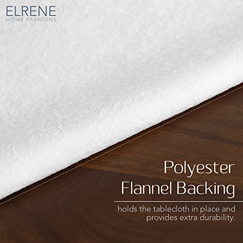 ELRENE HOME FASHIONS MONTEREY TABLECLOTH FLANNEL 60"X102" RECTANGLE - IVORY - Brand New