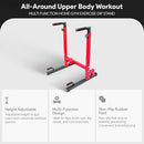 BalanceFrom Multi-Function Dip Stand Dip Station Dip Bar Structure Design  RED - Brand New