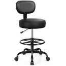 Drafting Chair with Backrest Adjustable Foot Rest Rolling Stool with Wheels - Like New