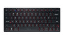 CHERRY KW 9200 MINI WIRELESS RECHARGABLE COMPACT KEYBOARD - BLACK AND RED - Like New
