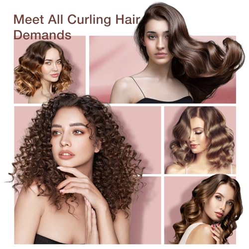 VYLTO 5 IN 1 CURLING IRON SET-INSTANT HEAT HAIR CURLING WAND CURLING BRUSH -GOLD - Like New