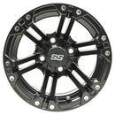 12 GTW Specter Matte Black 12x7 4/4 3+4 Golf Carts Wheel Sold individual -NEW - Brand New