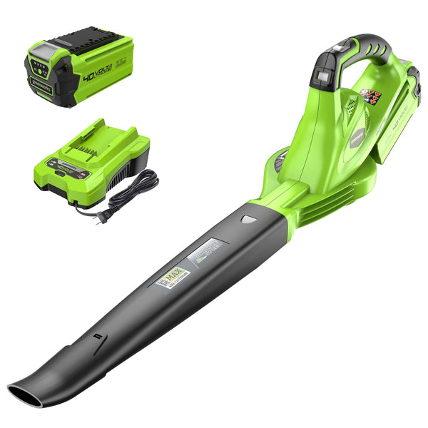 GREENWORKS 40V 135 CFM CORDLESS BATTERY LEAF BLOWER 24252 - BLACK/GREEN - Like New