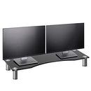 VonHaus 05/081 Large Curved Glass Monitor Stand - Adjustable Height - Black - Brand New