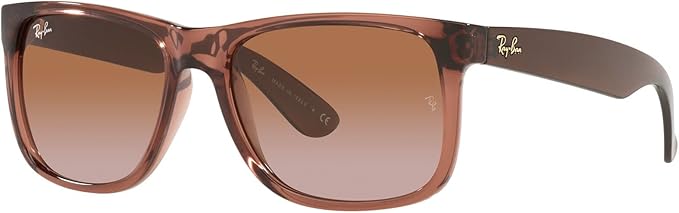 RAY BAN RAY-BAN RB4165 JUSTIN SQUARE SUNGLASSES, 51 MM - LT BROWN/GRADIENT BROWN - Like New