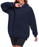 FKEEP OVERSIZE HOODIES WOMEN FLEECE CREWNECK, NAVY BLUE, SIZE: WOMEN S - Brand New