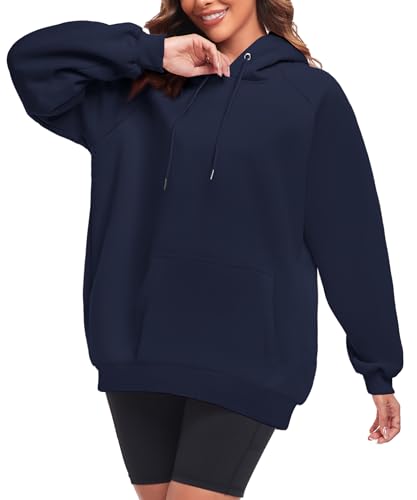 FKEEP OVERSIZE HOODIES WOMEN FLEECE CREWNECK, NAVY BLUE, SIZE: WOMEN S - Brand New