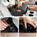 GENERIC MULTIFUNCTIONAL 6-IN-1 CAR ARMREST CONSOLE BOX - CUP HOLDER -BLACK - Like New