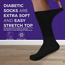 SPECIAL ESSENTIALS 3 PAIRS WOMEN'S COTTON DIABETIC CREW SOCKS 2040-D10 - BLACK - Brand New