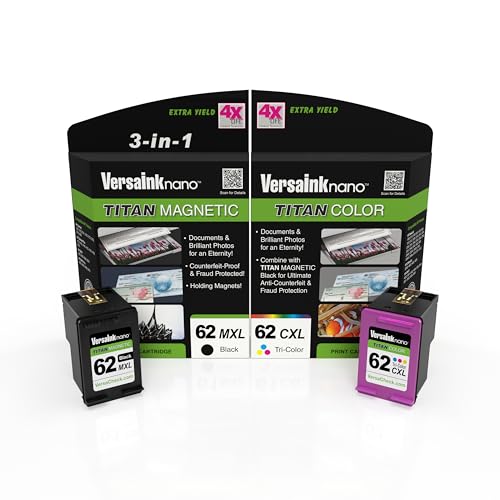 VERSAINK-NANO 62 MXL TITAN-MAGNETIC BLACK, COLOR 2-PACK, COMPATIBLE WITH 62 - Brand New