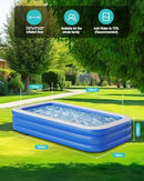 Inflatable Pool with Pump for Kids and Adults 120 x 72 x 22 Full-Sized Thickened - Brand New