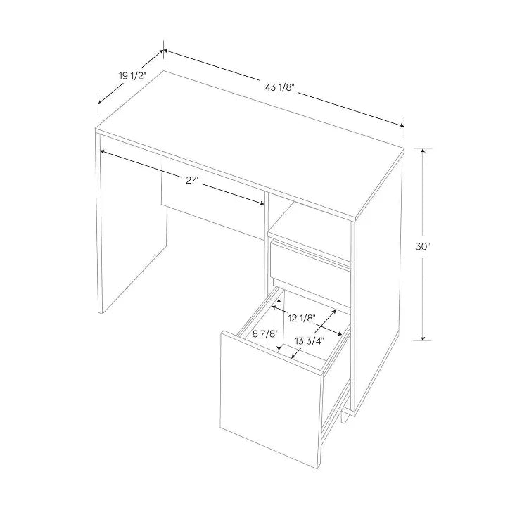 ROOM ESSENTIALS WRITING DESK WITH DRAWERS - WHITE - Like New ...