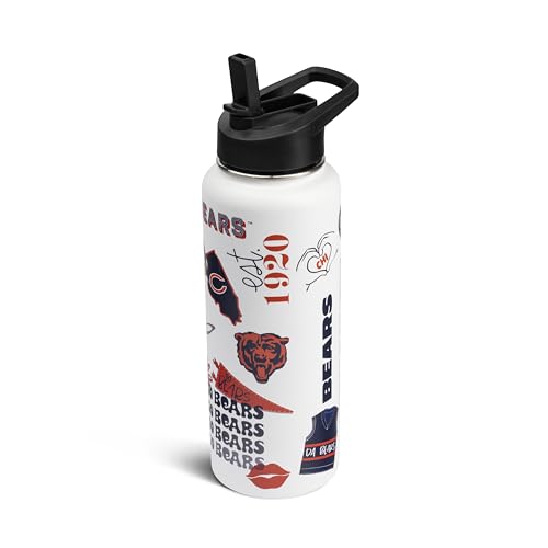 TMC NFL 34OZ Water Bottle, Premium Stainless Steel Double-Wall Insulated - Like New