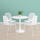 KM LEGEND MODERN CHAIRS WITH METAL FOR LIVING, ROOM, KITCHEN, SET OF 4 - WHITE - Like New