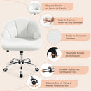 Yaheetech Ergonomic Velvet Chair without Armrest Capacity 136 kg - White - Brand New