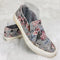 BLOWFISH MALIBU CASUAL SNEAKERS SHOES - SIZE: WOMEN 7 - GRAY PINK FLOWERS - Like New
