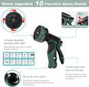YUHARQ 50FT EXPANDABLE GARDEN HOSE WATER HOSE WITH 10 FUNCTION NOZZLE - GREEN - Like New