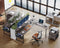 AODK L Shaped Computer Desk, 55" Office Desk, OAK-GRAY - Like New