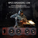 GENERIC W8 WOODEN WIRELESS HEAVY BASS SPEAKER SUBWOOFER SOUNDBAR -RED - Like New