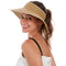 Simplicity Women's Summer Foldable Wide Brim Beach Hats Straw Sun Visor Hat - Like New