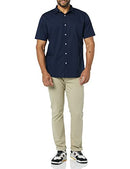 AMAZON ESSENTIALS MEN'S SLIM-FIT SHORT-SLEEVE POPLIN SHIRT NAVY SIZE XL - Brand New