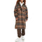 LEVI'S WOMEN LONG PLAID FLANNEL SHIRT JACKET BROWN PLAID SIZE S - Brand New