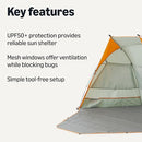 AMAZON BASICS CAMPING SUN SHELTERS WITH UPF50+ PROTECTION 7 X 4 X 4 FEET - GRAY - Brand New