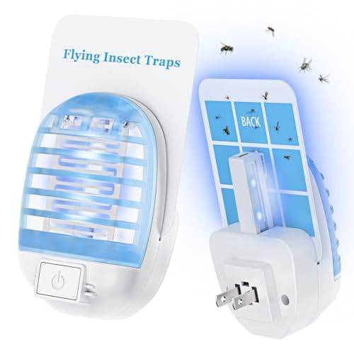 BAMMY FLYING INSECT 2 DEVICES+6 REFILLS, BUG ZAPPER+INSECT TRAP HOME - WHITE New