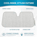 BDK Silver Glitter Windshield Sun Shade Car Sun Visor Sun Shade for Windshield - Brand New