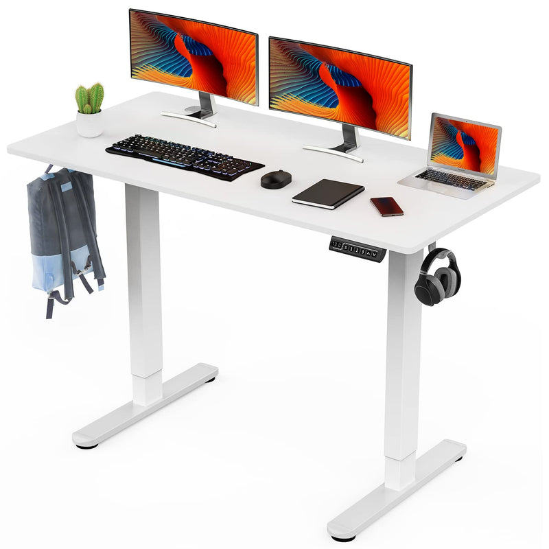 SWEETCRISPY ELECTRIC STANDING DESK 55 X 24IN ADJUSTABLE HEIGHT - WHITE - Like New