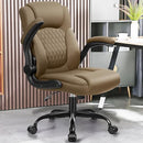 LEATHER OFFICE CHAIR PU HOME COMPUTER DESK CHAIRS WITH ERGONOMIC BACK SUPPORT - Like New