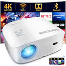 GOODEE SMART 4K 1080P PROJECTOR WIFI BLUETOOTH MOVIE OUTDOOR YG651 - WHITE - Like New
