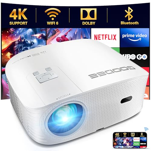 GOODEE SMART 4K 1080P PROJECTOR WIFI BLUETOOTH MOVIE OUTDOOR YG651 - WHITE - Like New