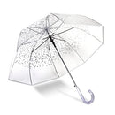 Auto Open 52" Arc Fashion Print Bubble Stick Umbrella, B0CV4X69HD - Clear - Brand New