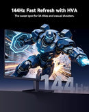 KTC 27" QHD Computer Monitor, 144Hz Gaming PC Monitor, 4000:1, H27T27S - Black - Brand New