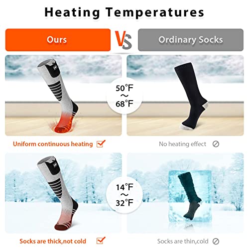 MATKAO HEATED SOCKS RECHARGEABLE WASHABLE BATTERY ELECTRIC HEATED SOCKS X-LARGE - Like New