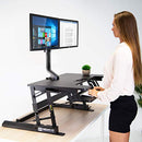 Mount-It! Dual Monitor Mount for Standing Desks Low-Profile Base - Black - Brand New