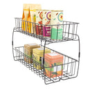 Smart Design 2-Tier Slide Out Baskets- 18" x 9" x 11.8 inches - Black - Brand New