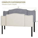 KOTPOP Maidenhead Upholstered Arched Headboard Queen/King Bed - Beige Wing - Like New
