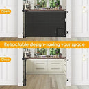 WOMHOM SAFETY 1ST RETRACTABLE GATE 55" WALL DOOR MESH GATE - BLACK - Like New