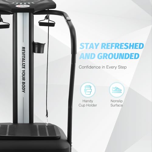 ZELUS WHOLE BODY VIBRATION PLATE, 500W, 99 LEVELS 3 PRESET MODES, 330LB - BLACK - Like New