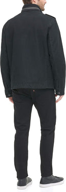 LEVI'S MENS WASHED COTTON MILITARY JACKET - SIZE: MEN 3XL - UNFILLED BLACK - Like New